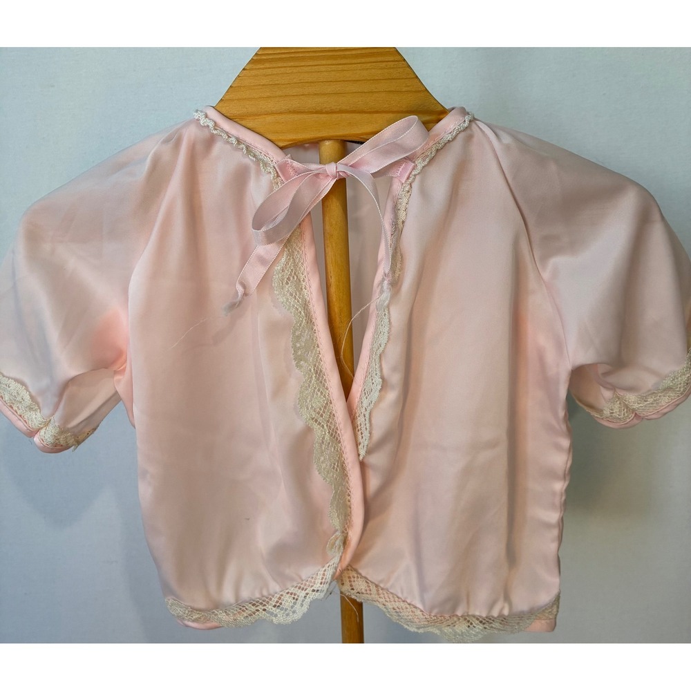 Shepherd Vintage Bed Jacket Lace Trim Baby Infant 6-12 months Pink